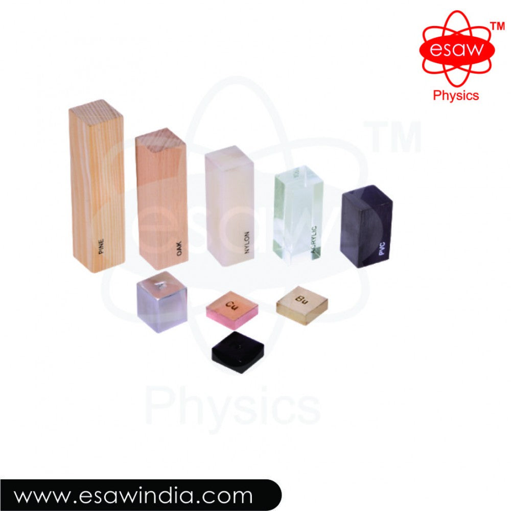 🖼 Image ALT Tags:
"Constant Mass Density Blocks Set for Physics Lab"
"Density Comparison Blocks for School Science Experiment"
"ESAW SM-1292 Educational Density Cubes for Chemistry Lab"
"Bulk Buy Physics Lab Density Blocks from India"