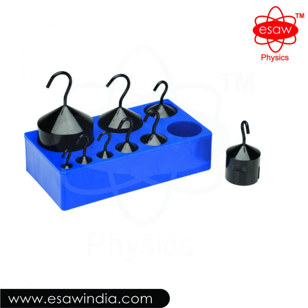 Image ALT Tags:
"Economy Hook Weight Set for Physics Lab Use"
"ESAW Hook Weights for Science Classroom Demonstrations"
"Physics Experiment Metal Weight Set with Hook"