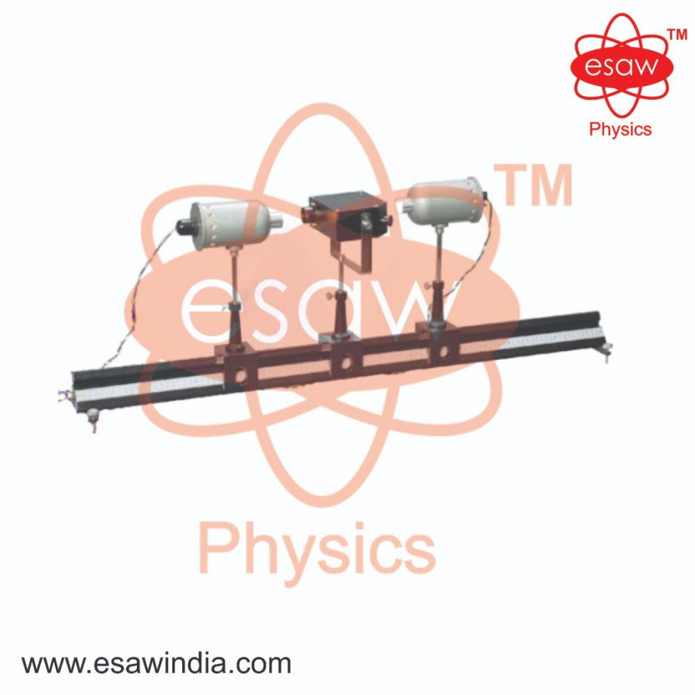 Image ALT Tags:
"L.B. Photometer Assembly with Optical Bench for Physics Labs"
"Complete Light Intensity Comparison Setup for Students"
"ESAW India Export Quality Photometer Equipment"