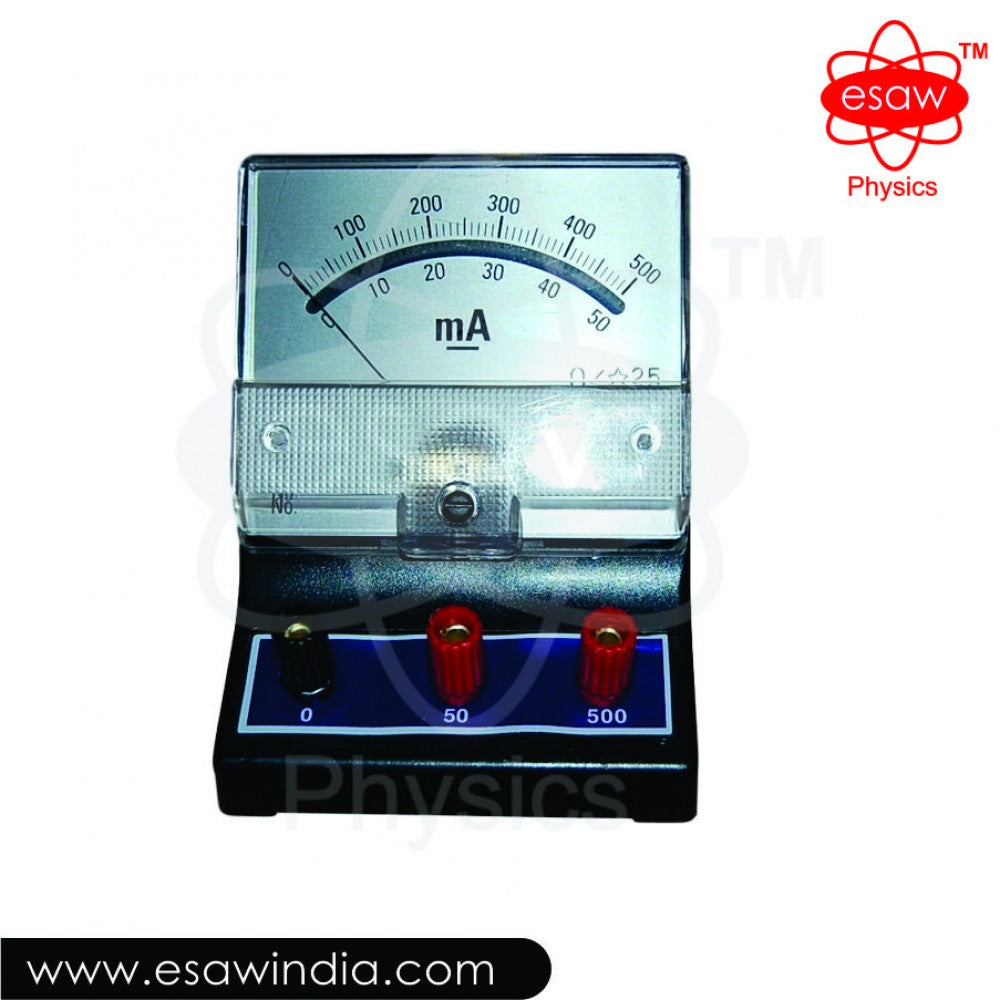 Image ALT Tags:
"Rectifier Type Milliammeter for Physics Lab Use"
"Analog Milliammeter for School Science Practicals"
"Affordable Lab Ammeter Made in India by ESAW"