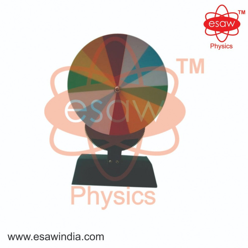 Image ALT Tags:
"Newton’s Colour Disc Mounted on Motor for Physics Labs"
"Motorized Colour Mixing Disc for Optics Demonstration"
"Science Equipment for Demonstrating Light and Colour Theory"