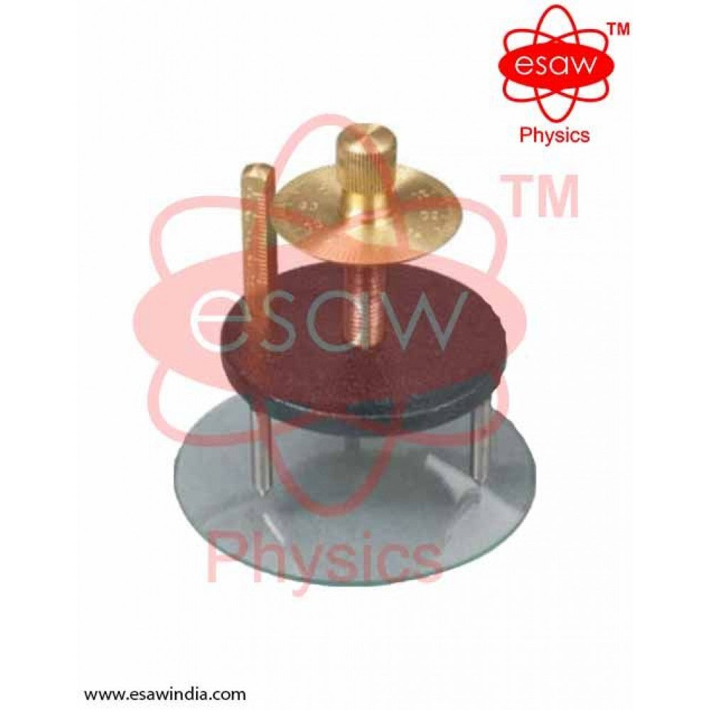 Image ALT Tags:
"Stainless Steel Spherometer for Optics Lab Use"
"Double Disc Spherometer for Radius Measurement"
"Physics Lab Instrument for Measuring Curved Surfaces"