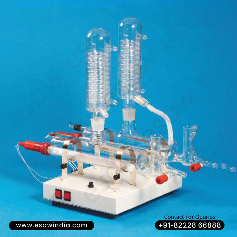 Image ALT Tags:
"Water Still with Silica Sheathed Heater for Chemistry Lab"
"High-Purity Water Distillation Equipment for Science Labs"
"Educational Water Still for Schools and Colleges – ESAW India"
"ESAW Silica Heater Water Distiller for Laboratories"