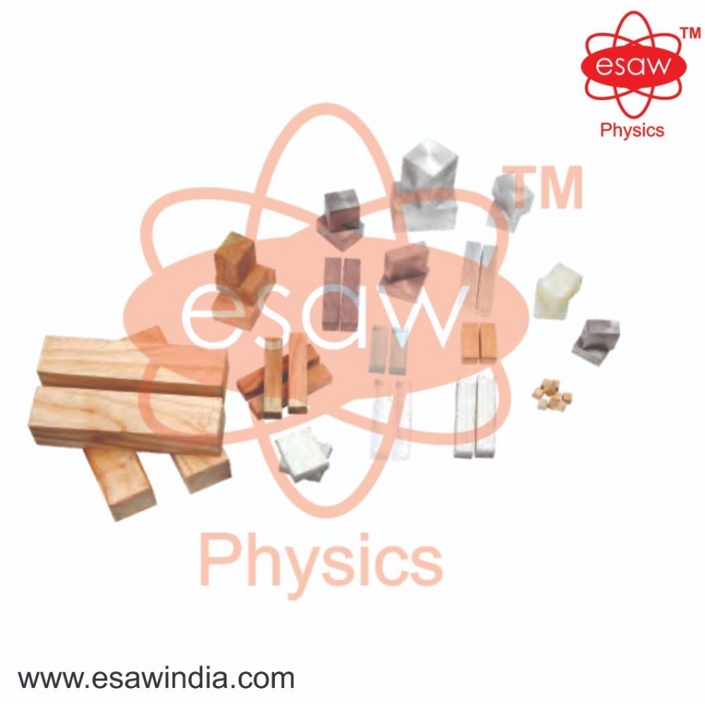 Image ALT Tags:
"Solid Material Kit for Density and Volume Experiments"
"Physics Lab Kit with Solid Blocks for Educational Use"
"Set of Solid Samples for Chemistry and Engineering Labs"