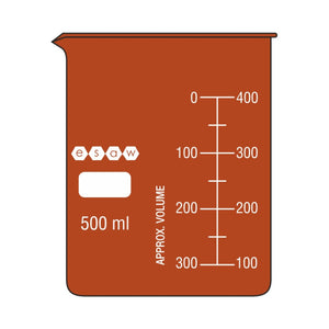 Amber Glass Beaker for Chemistry Labs"

"Light-Protective Borosilicate Beaker for Educational Use"

"Beaker with Graduated Scale for Science Students"

"ESAW Amber Beakers for Photoreactive Solutions"