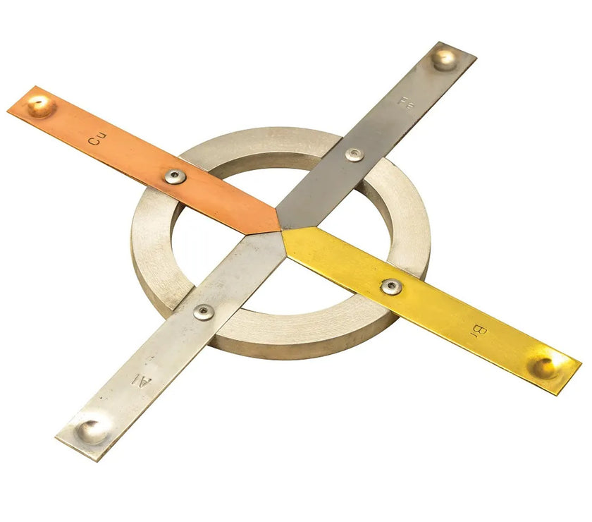 Image ALT Tags:

"Conductivity Ring with 4 Metals for Physics Lab"

"Thermal Conductivity Ring Copper Iron Brass Aluminium"

"ESAW Conductivity Ring Export Quality for Schools and Colleges"