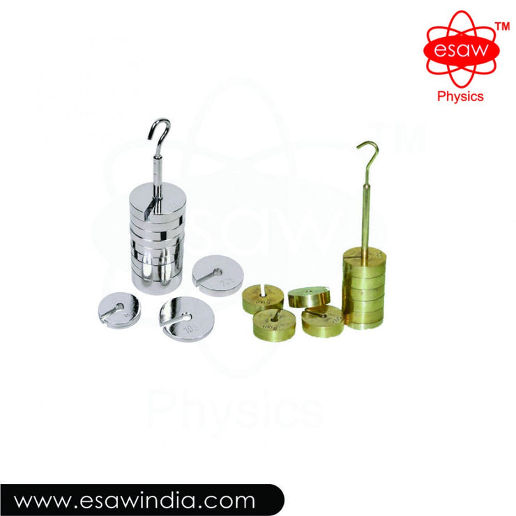 Image ALT Tags:

"Slotted Set of Masses for Force and Motion Experiments"

"ESAW Metal Weights with Slot for Physics Labs"

"Slotted Mass Set for Tension and Balance Demonstrations"