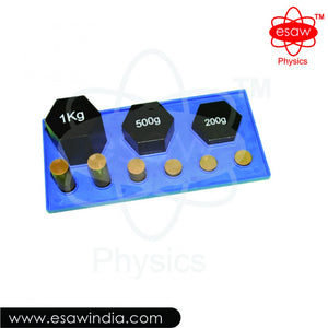 Image ALT Tags:

"Weight Set on Tray for Physics Lab Balance Experiments"

"Educational Metal Weights with Tray for School Science Labs"

"ESAW Weight Set – Affordable Science Equipment for Students"