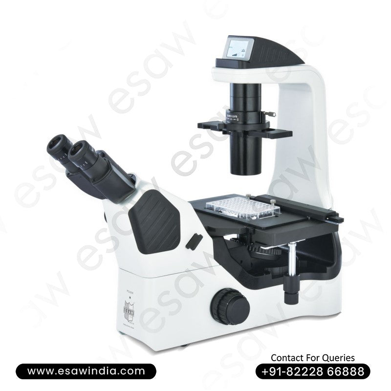 Inverted Culture Biological Microscope with LCD screen for observing live cell cultures and biological specimens in research labs