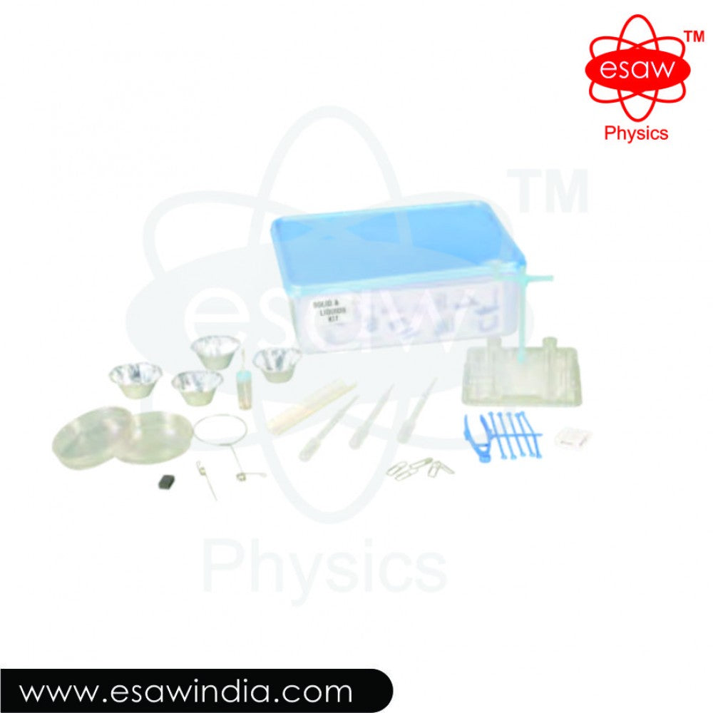 Image ALT Tags:

"Solids and Liquids Kit for School Chemistry Labs"

"ESAW Matter State Demonstration Kit for Students"

"Export Quality Solids &amp; Liquids Teaching Kit India"