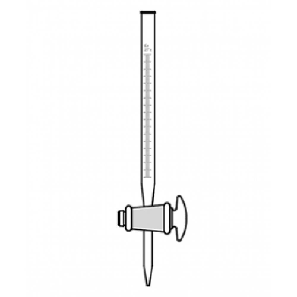 Burette with PTFE Key Stopcock, Accurate Measuring, With Certificate Pack of 5 Pcs, (CLASS 'A')